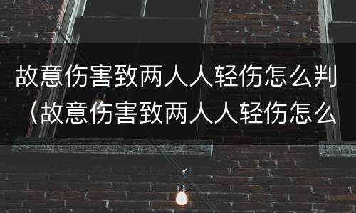 故意伤害致两人人轻伤怎么判（故意伤害致两人人轻伤怎么判刑）