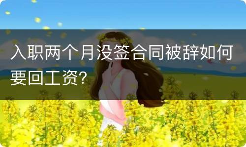 入职两个月没签合同被辞如何要回工资？