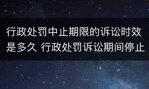 行政处罚中止期限的诉讼时效是多久 行政处罚诉讼期间停止执行吗