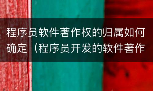 程序员软件著作权的归属如何确定（程序员开发的软件著作权归谁）