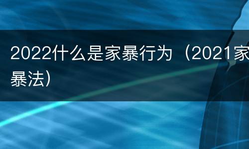 2022什么是家暴行为（2021家暴法）