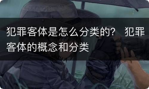 犯罪客体是怎么分类的？ 犯罪客体的概念和分类