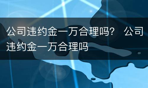 公司违约金一万合理吗？ 公司违约金一万合理吗