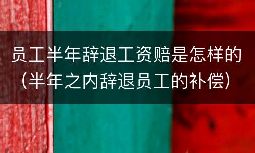 员工半年辞退工资赔是怎样的（半年之内辞退员工的补偿）