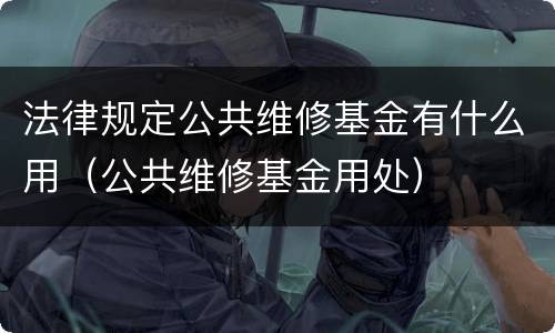 法律规定公共维修基金有什么用（公共维修基金用处）