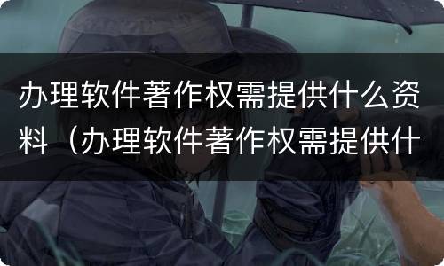 办理软件著作权需提供什么资料（办理软件著作权需提供什么资料和手续）