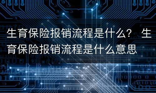 生育保险报销流程是什么？ 生育保险报销流程是什么意思