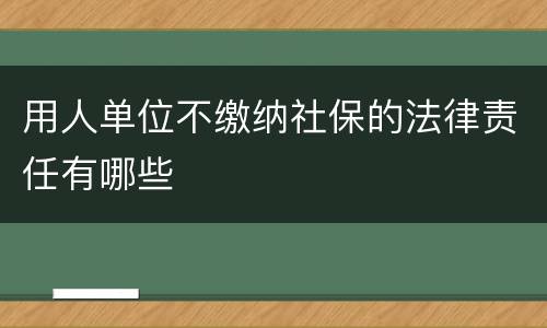 用人单位不缴纳社保的法律责任有哪些