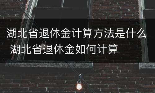 湖北省退休金计算方法是什么 湖北省退休金如何计算