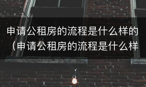 申请公租房的流程是什么样的（申请公租房的流程是什么样的啊）