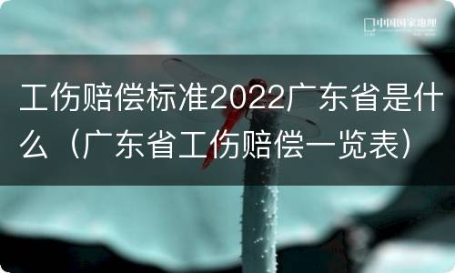 工伤赔偿标准2022广东省是什么（广东省工伤赔偿一览表）