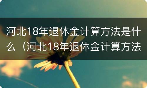 河北18年退休金计算方法是什么（河北18年退休金计算方法是什么呢）