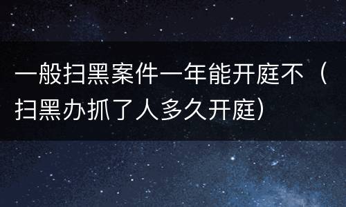 一般扫黑案件一年能开庭不（扫黑办抓了人多久开庭）