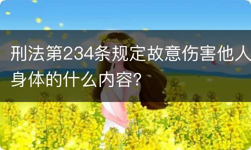 刑法第234条规定故意伤害他人身体的什么内容？