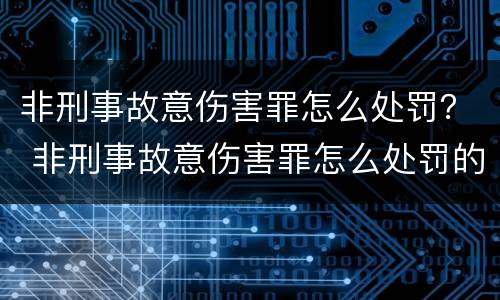 非刑事故意伤害罪怎么处罚？ 非刑事故意伤害罪怎么处罚的