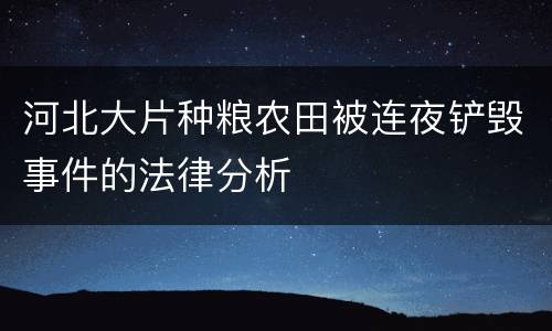 河北大片种粮农田被连夜铲毁事件的法律分析