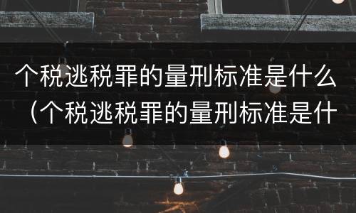 个税逃税罪的量刑标准是什么（个税逃税罪的量刑标准是什么呢）