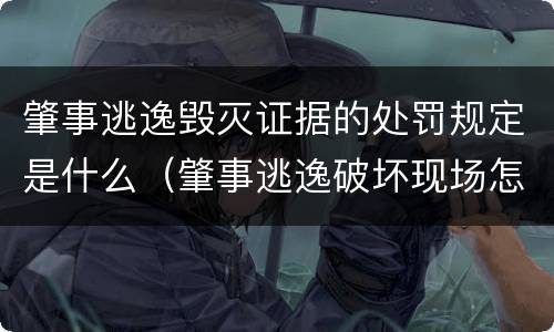 肇事逃逸毁灭证据的处罚规定是什么（肇事逃逸破坏现场怎么处理）