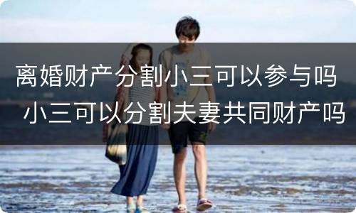 离婚财产分割小三可以参与吗 小三可以分割夫妻共同财产吗