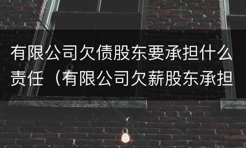 有限公司欠债股东要承担什么责任（有限公司欠薪股东承担的责任）