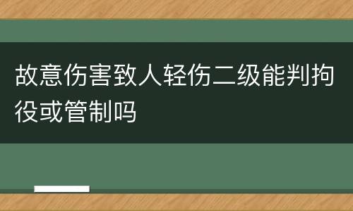 故意伤害致人轻伤二级能判拘役或管制吗