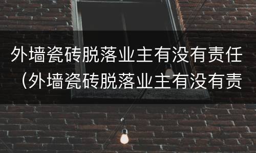 外墙瓷砖脱落业主有没有责任（外墙瓷砖脱落业主有没有责任呢）