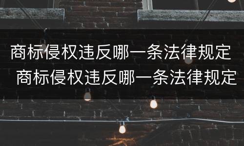 商标侵权违反哪一条法律规定 商标侵权违反哪一条法律规定呢