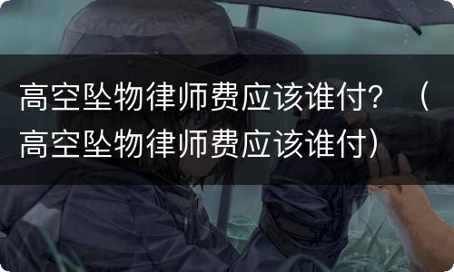 高空坠物律师费应该谁付？（高空坠物律师费应该谁付）