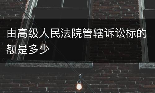 由高级人民法院管辖诉讼标的额是多少