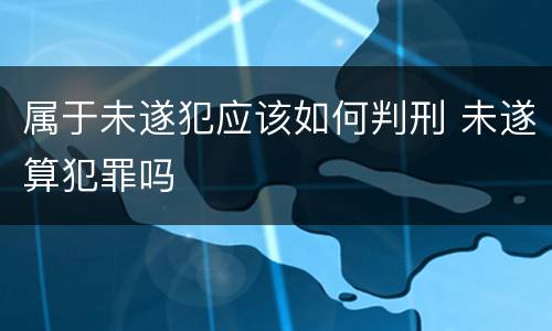 属于未遂犯应该如何判刑 未遂算犯罪吗