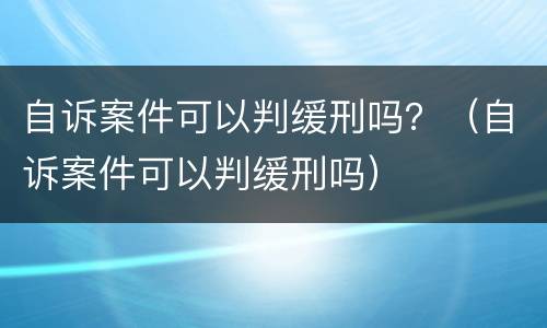 自诉案件可以判缓刑吗？（自诉案件可以判缓刑吗）