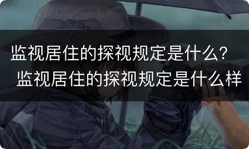 监视居住的探视规定是什么？ 监视居住的探视规定是什么样的