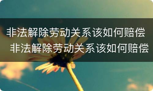 非法解除劳动关系该如何赔偿 非法解除劳动关系该如何赔偿员工