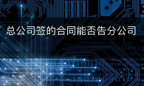 总公司签的合同能否告分公司