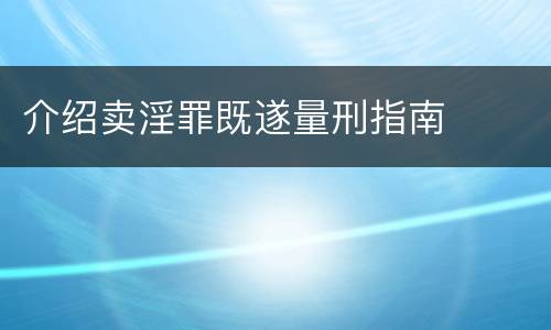 介绍卖淫罪既遂量刑指南