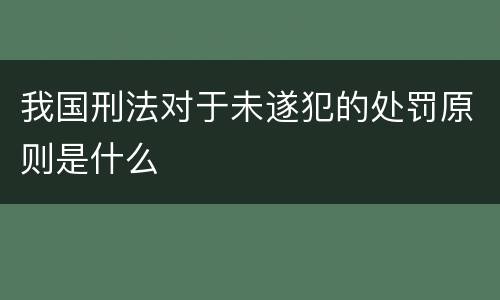 我国刑法对于未遂犯的处罚原则是什么