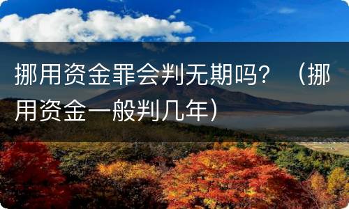 挪用资金罪会判无期吗？（挪用资金一般判几年）