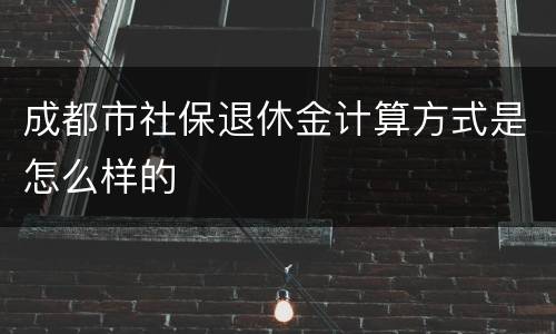 成都市社保退休金计算方式是怎么样的