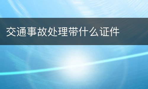 交通事故处理带什么证件