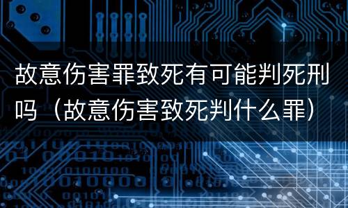 故意伤害罪致死有可能判死刑吗（故意伤害致死判什么罪）