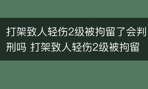 打架致人轻伤2级被拘留了会判刑吗 打架致人轻伤2级被拘留了会判刑吗