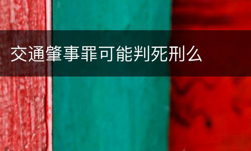 交通肇事罪可能判死刑么