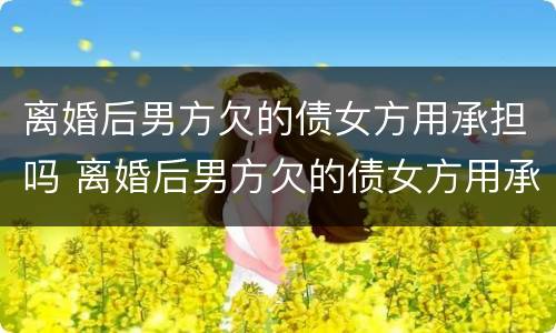 离婚后男方欠的债女方用承担吗 离婚后男方欠的债女方用承担吗合法吗