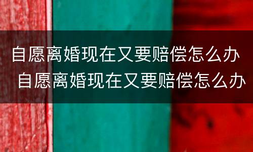 自愿离婚现在又要赔偿怎么办 自愿离婚现在又要赔偿怎么办呢