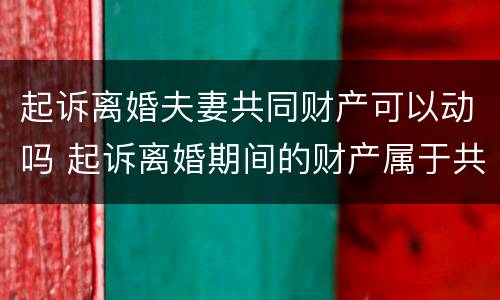 起诉离婚夫妻共同财产可以动吗 起诉离婚期间的财产属于共同财产吗