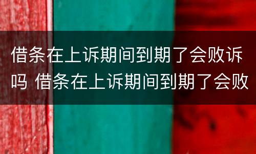 借条在上诉期间到期了会败诉吗 借条在上诉期间到期了会败诉吗怎么办