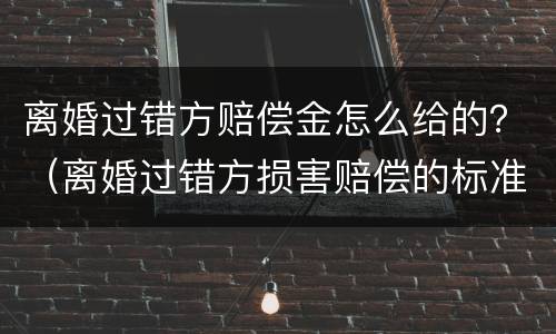 离婚过错方赔偿金怎么给的？（离婚过错方损害赔偿的标准）