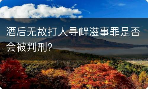 酒后无故打人寻衅滋事罪是否会被判刑？