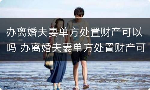 办离婚夫妻单方处置财产可以吗 办离婚夫妻单方处置财产可以吗