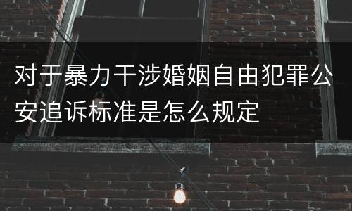 对于暴力干涉婚姻自由犯罪公安追诉标准是怎么规定